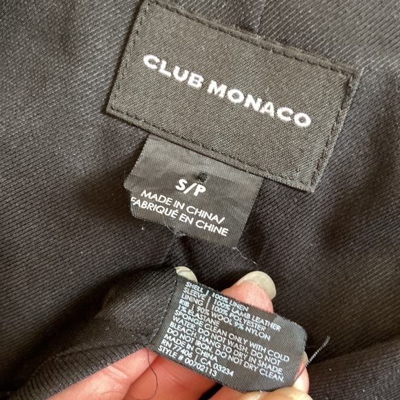 Club Monaco Linen Leather Bomber Jacket - Picture 14 of 15